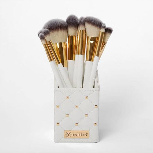 WHITE STUDDED ELEGANCE 12 PIECE BRUSH SET BY BH COSMETICS